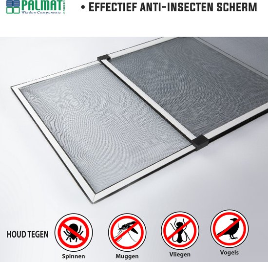 PALMAT– Moustiquaire – Moustiquaire – Grillage Insecte – 75x50 cm – Extensible à 142 cm – Polyvalent & Wit