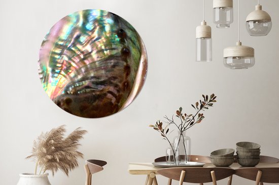 WallCircle - Cercle mural - Cercle mural - Coquillage - Nacre - Bois - Aluminium - Dibond - ⌀ 120 cm - Intérieur et Extérieur XXL