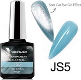 Gellak transparant - Kleur 5 - Gel nagellak - UV gel - Nail art - Cateye gellak - Nagelverzorging - Nagels - Nagelstyliste - Attibuten - 7,5ml - Mooie nagels - Gellac - Gel nails