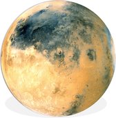 WallCircle - Wandcirkel ⌀ 90 - Geelgekleurde planeet Mars - Ronde schilderijen woonkamer - Wandbord rond - Muurdecoratie cirkel - Kamer decoratie binnen - Wanddecoratie muurcirkel - Woonaccessoires