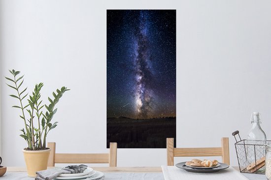 Stickers muraux - Feuille autocollante - Voie lactée dans un ciel sombre - 40x80 cm - Feuille adhésive - Stickers muraux chambre enfant - Papier peint autocollant - Papier peint autocollant - Feuille autocollante