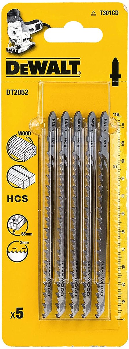 DeWalt DT2052 HCS Decoupeerzaagblad Speed - 3mm tandafstand - Hout (5st) - DT2052-QZ