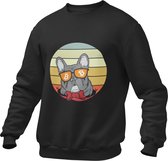 Crypto Kleding - French Bulldog With Bitcoin Sunglasses - Trader - Investing - Investeren - Aandelen - Trui/Sweater