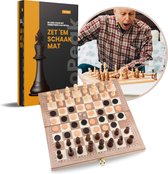 No Peak 3 in 1 schaakbord - Schaakspel - Dammen - Backgammon - 3 in 1 schaakset - Inclusief E-Book