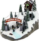 Village de Noël lumineux et musical avec piste de ski