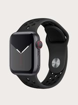 Siliconen Apple Watch Sportbandje met gaatjes - Zwart - 42/44/45 mm - Series 1 2 3 4 5 6 SE 7 - Geschikt voor Apple Watch