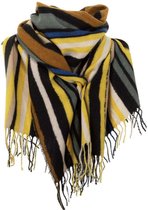 Sjaal herfst/winter met strepen 190x50cm geel