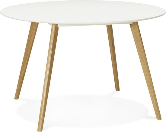 Alterego Ronde keukentafel 'AMY' wit Scandinavische stijl - Ø 120 cm