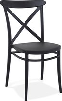 Alterego Retro stapelbare stoel 'JACOB' van zwarte kunststof