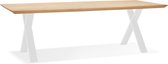 Alterego Eettafel 'ALEXANDRA' van eikenhout met witte poten - 260x100 cm