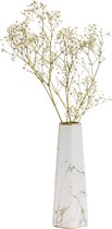 QUVIO Vase pour fleurs séchées - Vase - Vases - Vase en céramique - Vase à fleurs rural - Accessoires de maison pour fleurs et bouquets - Accessoires décoratifs - 7 x 7 x 20 cm (LxlxH) - Wit