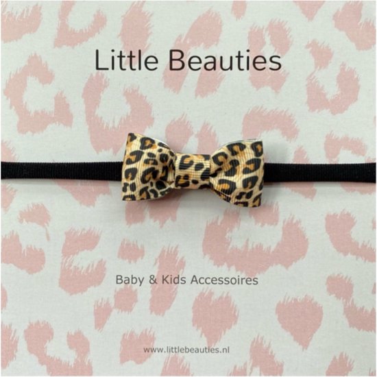 Haarbandje panterprint - Little Beauties - baby - peuter - leeftijd 0-36 maanden - kraamkado - baby musthave - newborn - strik - panter - haaraccessoire - babyshower - meisje