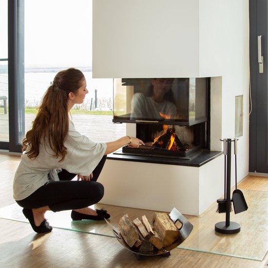 Relaxdays haardset - 5-delig - staal - schep - bezem