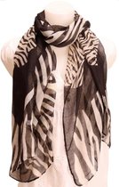 Lange Dunne Dames Sjaal - Zebraprint - Zwart - 180 x 80 cm (6#)