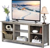 LUXGOODS  TV meubel, 2-laags TV tafel, 147 cm TV lowborad entertainment media console center voor TV tot 165 cm, huiskamer meubilair TV-kast met open planken voor 18 inch elektrische open haa