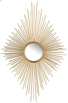J-Line Spiegel Stralen Ruit  Metaal/Glas Goud