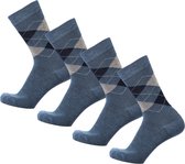 Bamboe Sokken | Geruite Sokken | Anti-zweet Sokken | Naadloze Sokken | Heren Sokken | Dames Sokken | 4 Paar - Jeans | Maat: 43-45 | Merk: Bamboosa