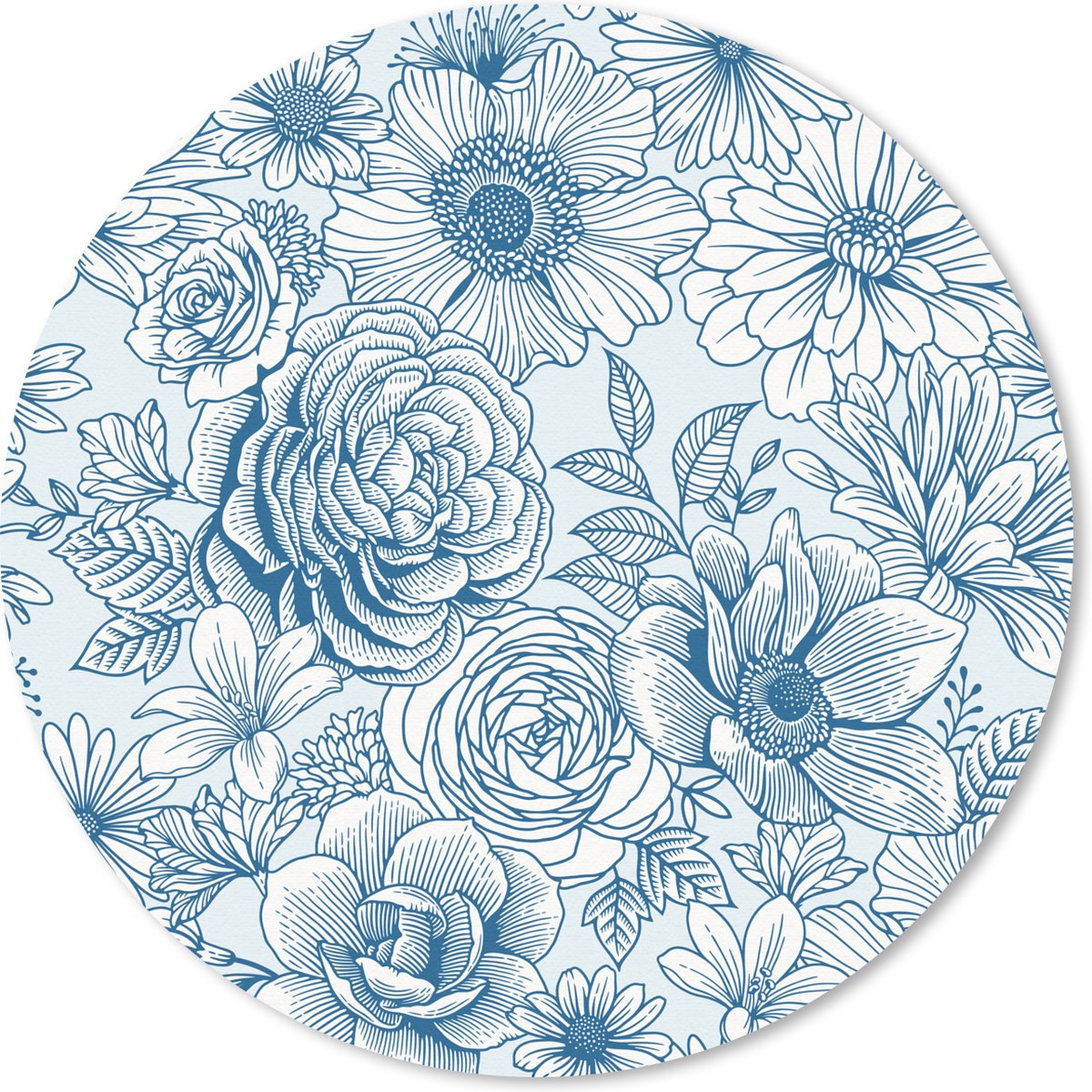 Muismat rond 30x30 cm - Mousepad Rozen - Retro - Patronen - Ronde muismatten