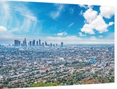 Blauwe hemel boven de stad Los Angeles in Californië - Foto op Dibond - 90 x 60 cm