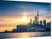 De schitterende skyline van Toronto bij zonsondergang - Foto op Dibond - 60 x 40 cm