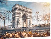 Parijse triomfboog op Place Charles de Gaulle in herfst - Foto op Dibond - 60 x 40 cm