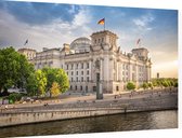 Rijksdaggebouw aan het Plein van de Republiek in Berlijn - Foto op Dibond - 60 x 40 cm