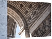 Close-up van de Arc de Triomphe in Parijs  - Foto op Dibond - 60 x 40 cm