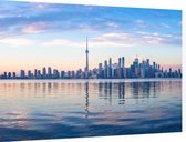 Panoramisch uitzicht op Toronto en het meer van Ontario - Foto op Dibond - 90 x 60 cm