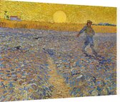 De zaaier, Vincent van Gogh - Foto op Dibond - 80 x 60 cm