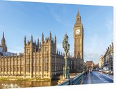 Close-up van de Big Ben op een zonnige ochtend in Londen - Foto op Dibond - 90 x 60 cm