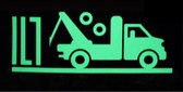 Glow In The Dark Vrachtwagen / truck / auto kinderkamer decoratie lichtknop nachtlampje muur sticker