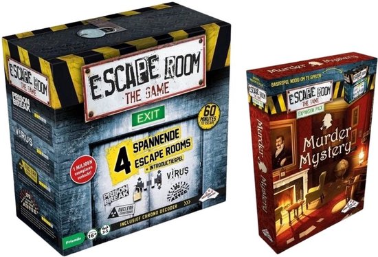 Afbeelding van het spel Spellenbundel - 2 Stuks - Escape Room - The Game basisspel & Uitbreiding Murder Mystery