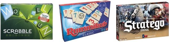 Afbeelding van het spel Spellenbundel - 3 Stuks - Scrabble Original & Rummikub & Stratego