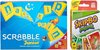 Afbeelding van het spelletje Spellenbundel - 2 Stuks - Mattel Scrabble Junior & Skip-Bo Junior