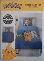 Pokémon Dekbedovertrek - Eenpersoons - 140 x 200 cm - Scorbunny - Pikachu - Grookey - Bulbasaur