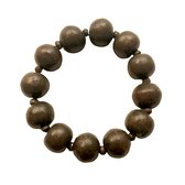 Armband - Bruin, rekbaar - Houten kralen - One size - Damesdingetjes