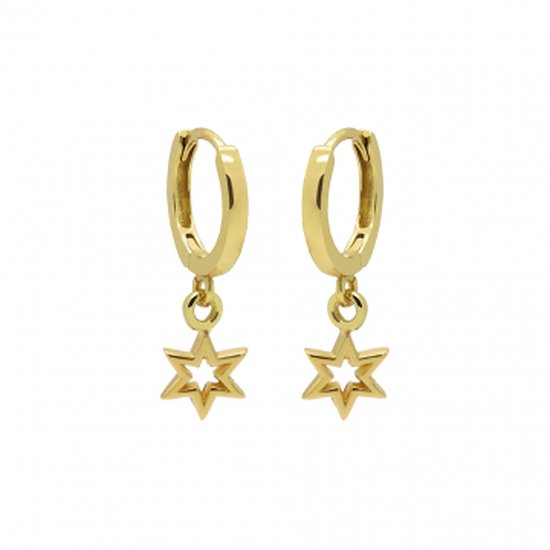 Karma hinged hoops symbool symbols 6 point open star Goud A56GP