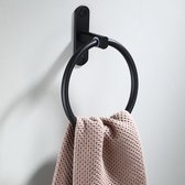 Zwarte Handdoekring - Handdoekhaakjes - Handdoekrek - Handdoekhouder - Badkamer Accessoires - Eenvoudig te monteren