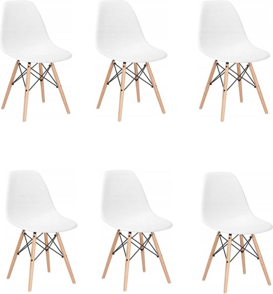 Chaise design Milano - blanc - ensemble 6 pièces - cuisine - salon | bol.com