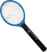 kwmobile elektrische vliegenmepper op batterijen - Racket tegen vliegen, muggen en ander vliegend ongedierte - Werkt op 2 AA-batterijen - Blauw