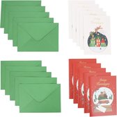 10x hippe kerstkaarten - kerst kaarten om te versturen - kaartenset - met envelop - kaartjes blanco - kaartjes met tekst - Luxe kerstkaarten