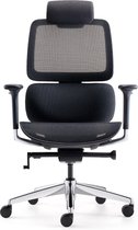 Chaise de bureau ergonomique OrangeLabel FYC 239DHCR avec appuie-tête réglable et base chromée