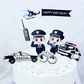 Politie taart vlag taartversiering - taart topper - taart decoratie - verjaardag versiering