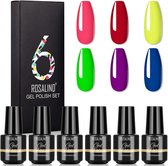 Rosalind® Gellak set - 6 kleuren - Gel nagellak set - Gellak set - 7ml per flesje - Gift set - Nagellak geschenkset