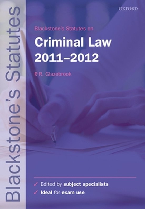 Blackstone's Statutes On Criminal Law - cover