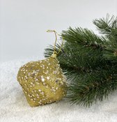 Oneiro's luxe kerstbal TWIST Goud – ø90 mm - PER 1 STUK - kerstbal - luxe verpakking – kerstcollectie – kerstdecoratie – kerstboomhanger – kerstversiering - goud