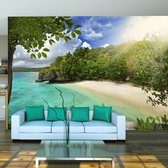 Zelfklevend fotobehang -  Zonnig strand in Paradijs  , Premium Print