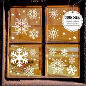 kerstversiering met sneeuwvlokken/ raamsticker 398stk.