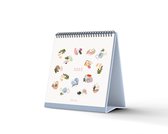 Kalender 2022 - Minimale witte desktopkalender - sticker met één paginaplanner