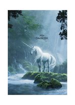 Dagboek - Unicorn - Eenhoorn - Groen - Schrijven - Softcover - Elastiek - Werk - Studie - Cadeau - Kinderen - Blanco - Lijntjes